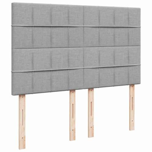 Krevet s oprugama i madracem svjetlosivi 140x190 cm od tkanine Svjetlosiva 140 x 190 cm Blok s kvadratima Cijena
