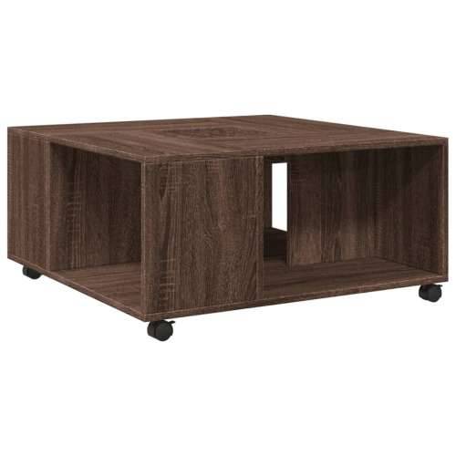 Stolić za kavu boja smeđeg hrasta 80x80x40 cm konstruirano drvo - Smeđi hrast 1 Cijena