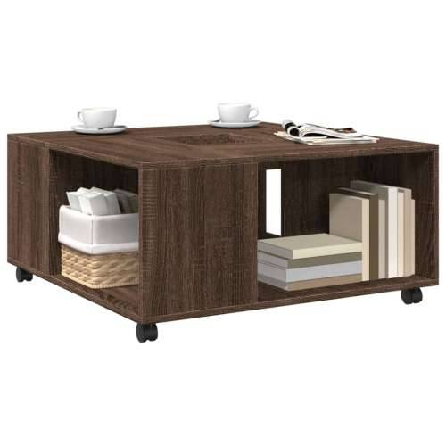 Stolić za kavu boja smeđeg hrasta 80x80x40 cm konstruirano drvo - Smeđi hrast 1 Cijena