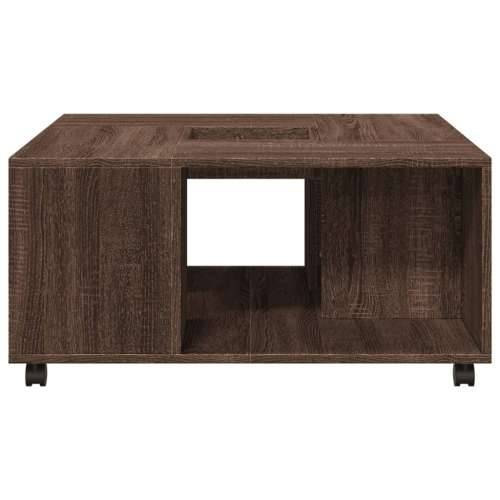 Stolić za kavu boja smeđeg hrasta 80x80x40 cm konstruirano drvo - Smeđi hrast 1 Cijena