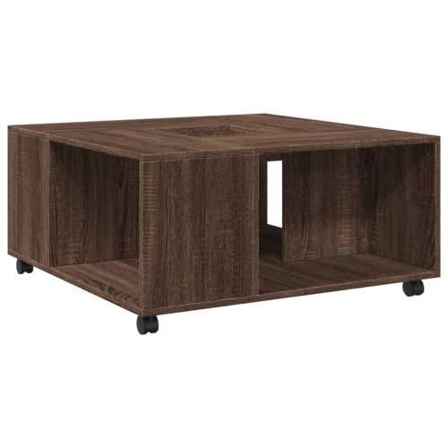 Stolić za kavu boja smeđeg hrasta 80x80x40 cm konstruirano drvo - Smeđi hrast 1 Cijena