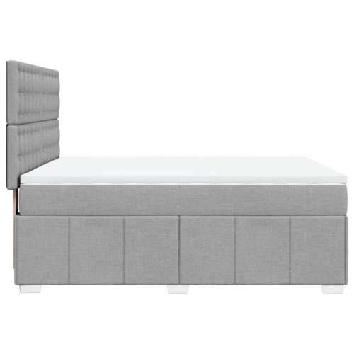 Krevet s oprugama i madracem svjetlosivi 140x190 cm od tkanine Svjetlosiva 140 x 190 cm gumbi Cijena