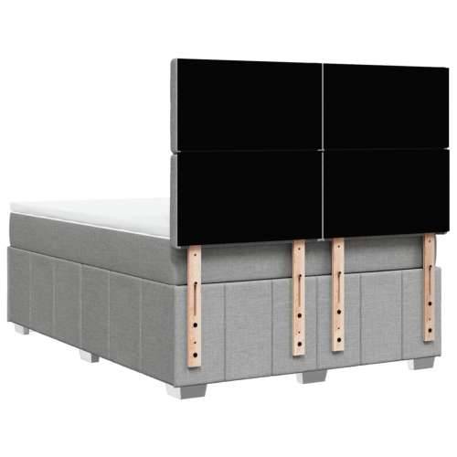 Krevet s oprugama i madracem svjetlosivi 140x190 cm od tkanine Svjetlosiva 140 x 190 cm gumbi Cijena