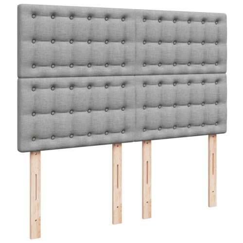 Krevet s oprugama i madracem svjetlosivi 140x190 cm od tkanine Svjetlosiva 140 x 190 cm gumbi Cijena