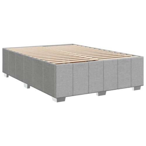 Krevet s oprugama i madracem svjetlosivi 140x190 cm od tkanine Svjetlosiva 140 x 190 cm gumbi Cijena