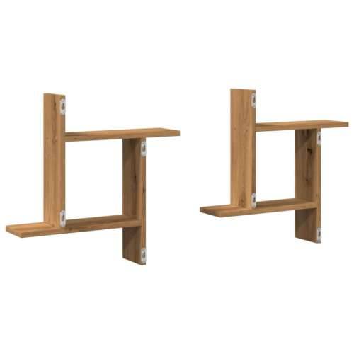 Zidne police 2 kom boja artisian hrast 50x12x50 cm drvene - Boja hrasta 50 x 12 x 50 cm 1 Cijena