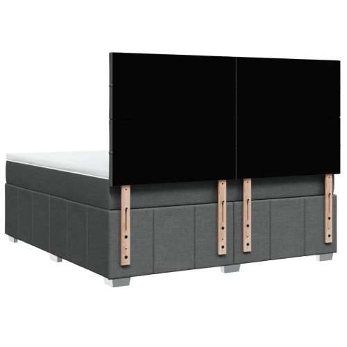 Okvir kreveta s oprugama i madrac svjetlosivi 180x200cm tkanina - Tamno siva 180 x 200 cm Blok s kvadratima Cijena