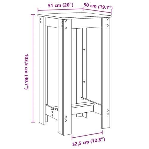 Barski stol smeđa boja hrasta 51x50x103,5 cm konstruirano drvo - Smeđi hrast 1 51 cm Cijena