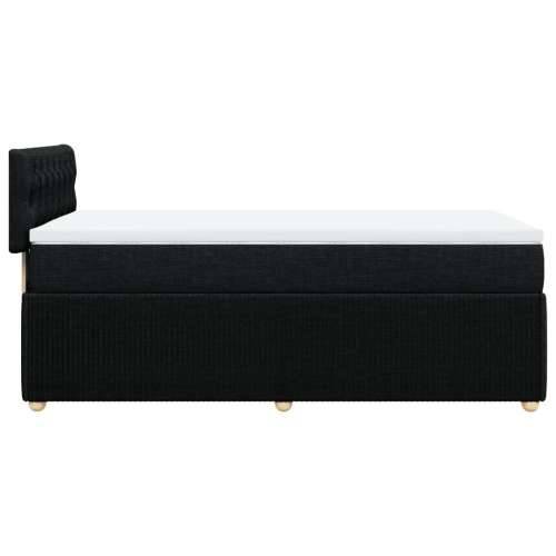Box spring krevet s madracem crni 80 x 200 cm od tkanine - Crna 80 x 200 cm Dizajn s gumbima Cijena