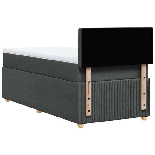 Krevet s oprugama i madracem tamnosivi 90x200 cm od tkanine - Tamno siva 90 x 200 cm gumbi Cijena