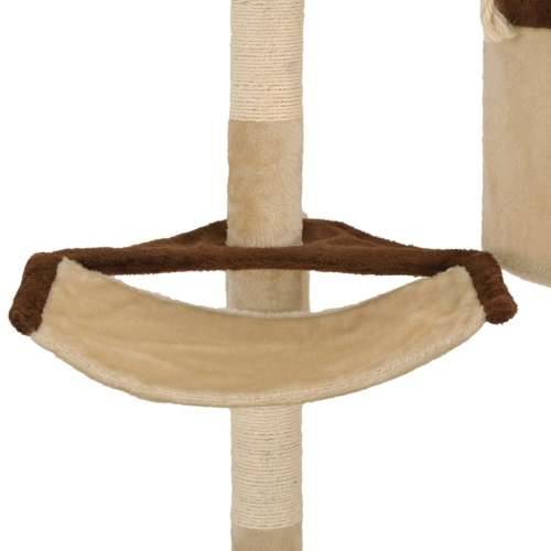 Zidna penjalica za mačke sa stupovima za grebanje od sisala 194 cm bež/smeđa Cijena