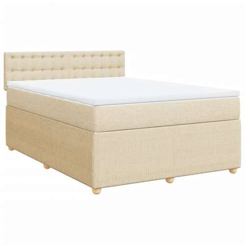 Krevet s oprugama i madracem krem 140 x 190 cm od tkanine - Krema 140 x 190 cm gumbi Cijena