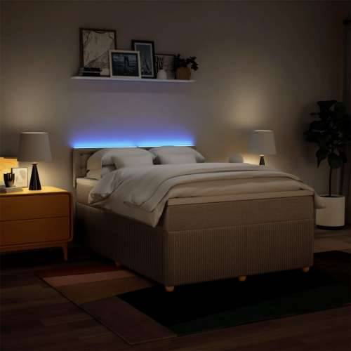Krevet s oprugama i madracem krem 140 x 190 cm od tkanine - Krema 140 x 190 cm gumbi Cijena
