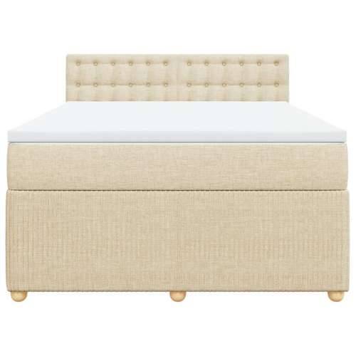 Krevet s oprugama i madracem krem 140 x 190 cm od tkanine - Krema 140 x 190 cm gumbi Cijena