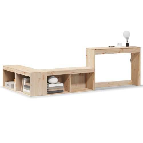 Noćni ormarić s radnim stolom 232x122x75 cm od masivne borovine - Prirodna 232 x 122 x 75 cm 1 Cijena