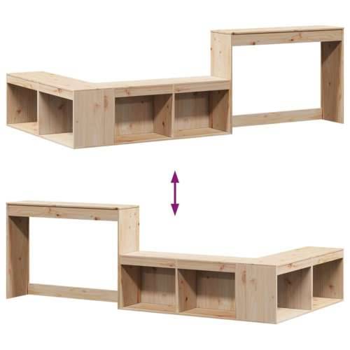 Noćni ormarić s radnim stolom 232x122x75 cm od masivne borovine - Prirodna 232 x 122 x 75 cm 1 Cijena
