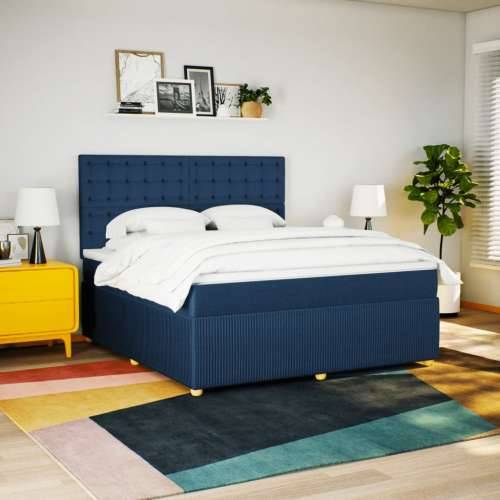 Krevet s oprugama i madracem plavi 180x200 cm od tkanine - Plava 180 x 200 cm gumbi Cijena