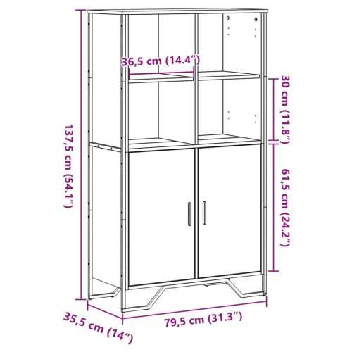Visoka komoda boja hrasta 79,5x35,5x137,5 cm konstruirano drvo - sonoma hrast 1 Cijena