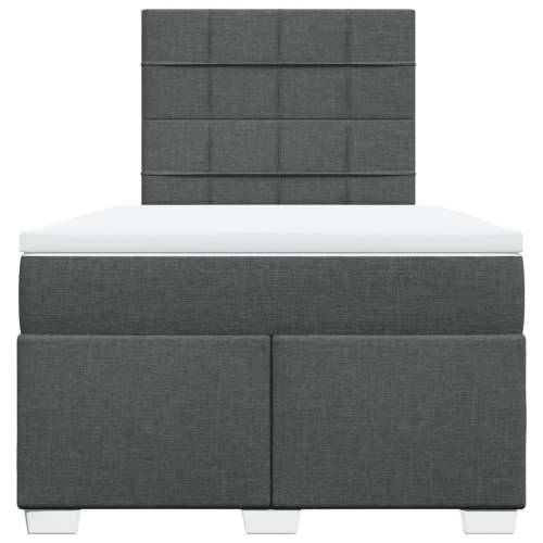 Krevet box spring s madracem tamnosivi 120 x 190 cm tkanina - Tamno siva 120 x 190 cm Blok s kvadratima Cijena