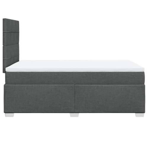 Krevet box spring s madracem tamnosivi 120 x 190 cm tkanina - Tamno siva 120 x 190 cm Blok s kvadratima Cijena