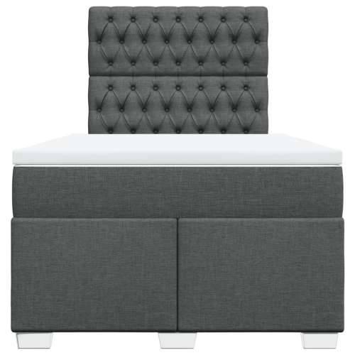 Krevet box spring s madracem tamnosivi 120 x 190 cm tkanina - Tamno siva 120 x 190 cm Dizajn s gumbima Cijena