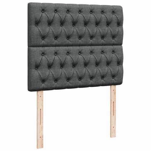 Krevet box spring s madracem tamnosivi 120 x 190 cm tkanina - Tamno siva 120 x 190 cm Dizajn s gumbima Cijena