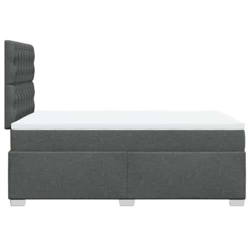 Krevet box spring s madracem tamnosivi 120 x 190 cm tkanina - Tamno siva 120 x 190 cm Dizajn s gumbima Cijena
