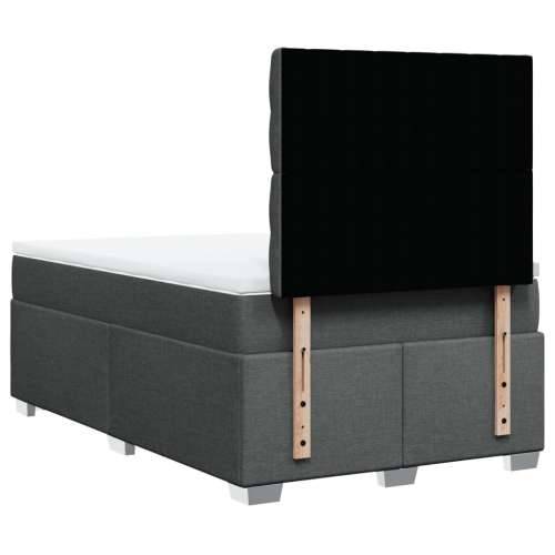 Krevet box spring s madracem tamnosivi 120 x 190 cm tkanina - Tamno siva 120 x 190 cm Dizajn s gumbima Cijena