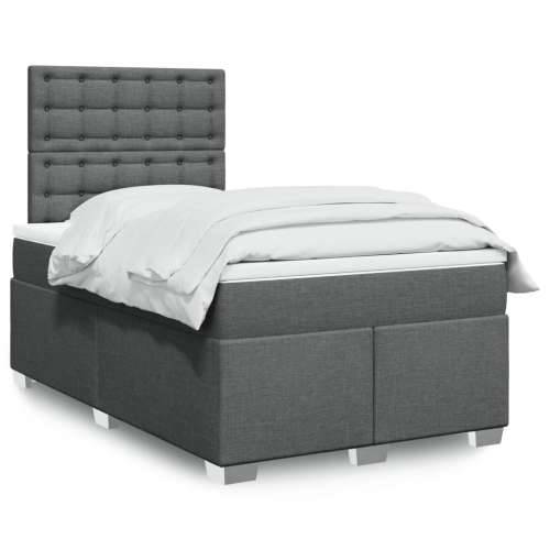 Krevet box spring s madracem tamnosivi 120 x 190 cm tkanina - Tamno siva 120 x 190 cm gumbi Cijena