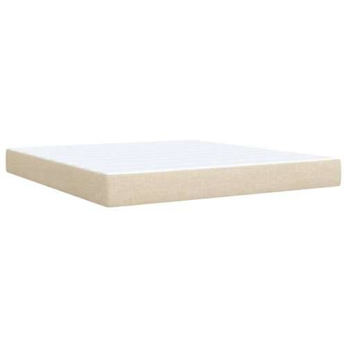 Krevet s oprugama i madracem krem 180x200 cm od tkanine - Krema 180 x 200 cm Blok s kvadratima Cijena