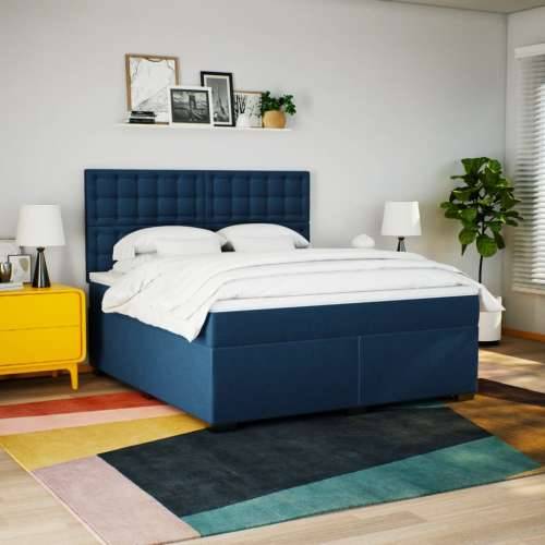 Krevet s oprugama i madracem plavi 180x200 cm od tkanine - Plava 180 x 200 cm gumbi Cijena