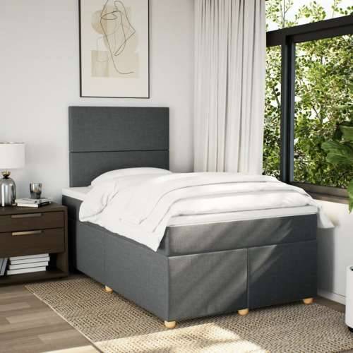 Krevet box spring s madracem tamnosivi 120 x 190 cm tkanina - Tamno siva 120 x 190 cm Gladak dizajn Cijena