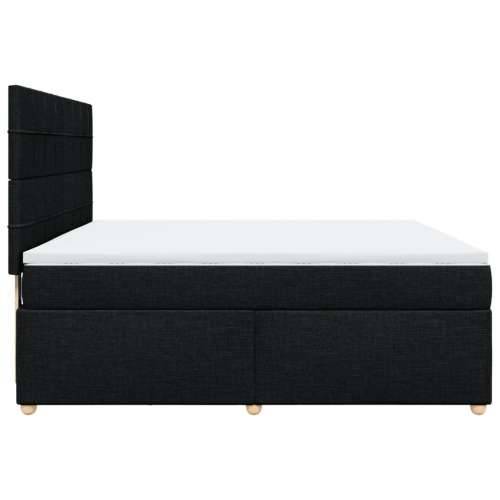 Krevet s oprugama i madracem crni 180x200 cm od tkanine - Crna 180 x 200 cm Blok s kvadratima Cijena