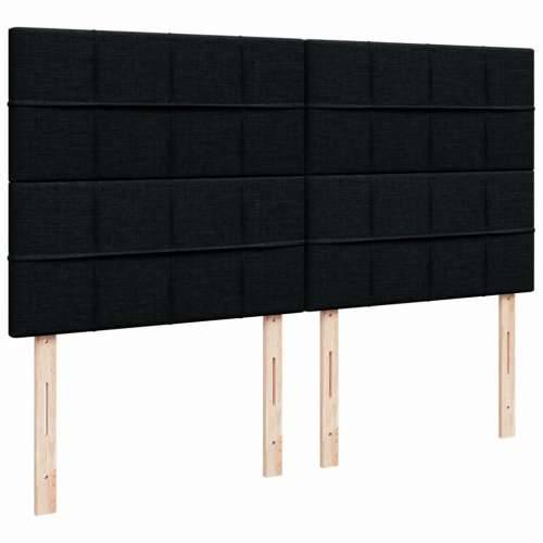 Krevet s oprugama i madracem crni 180x200 cm od tkanine - Crna 180 x 200 cm Blok s kvadratima Cijena