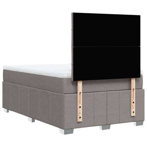Krevet s oprugama i madracem smeđesivi 120 x 200 cm od tkanine - Sivo-smeđa 120 x 200 cm Blok s kvadratima Cijena