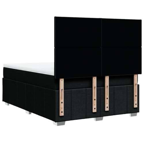 Krevet s oprugama i madracem crni 140 x 190 cm od tkanine - Crna 140 x 190 cm Gladak dizajn Cijena