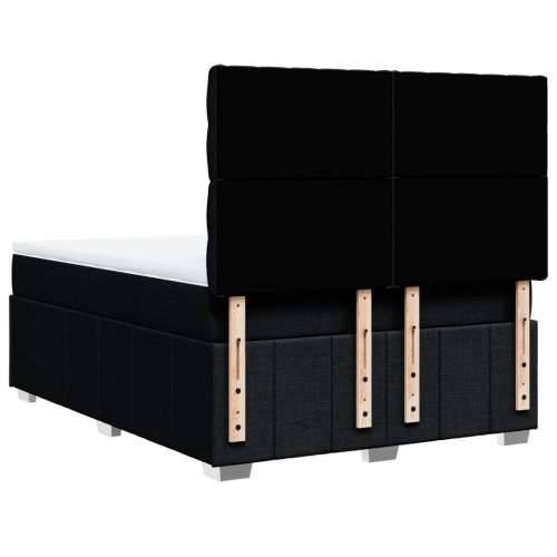 Krevet s oprugama i madracem crni 140 x 190 cm od tkanine - Crna 140 x 190 cm Dizajn s gumbima Cijena