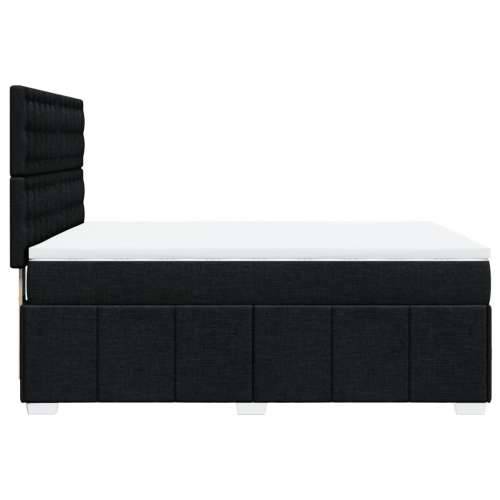 Krevet s oprugama i madracem crni 140 x 190 cm od tkanine - Crna 140 x 190 cm gumbi Cijena