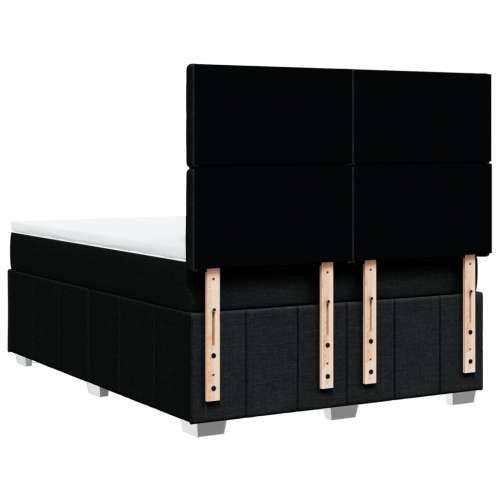 Krevet s oprugama i madracem crni 140 x 190 cm od tkanine - Crna 140 x 190 cm gumbi Cijena