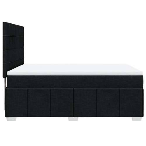 Krevet s oprugama i madracem crni 140x200 cm od tkanine - Crna 140 x 200 cm Blok s kvadratima Cijena