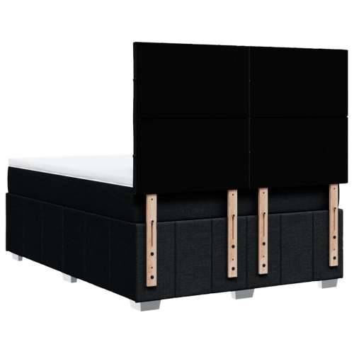 Krevet s oprugama i madracem crni 140x200 cm od tkanine - Crna 140 x 200 cm Blok s kvadratima Cijena