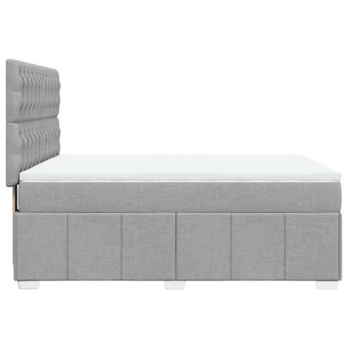Krevet box spring s madracem svjetlosivi 140x200 cm od tkanine - Svjetlosiva 140 x 200 cm Dizajn s gumbima Cijena