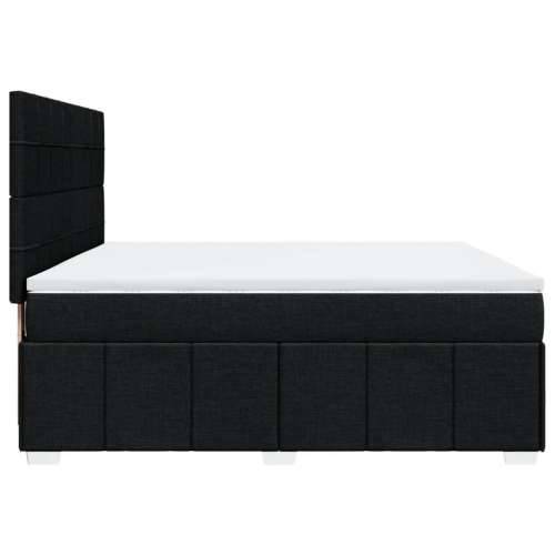 Krevet s oprugama i madracem crni 180x200 cm od tkanine - Crna 180 x 200 cm Blok s kvadratima Cijena