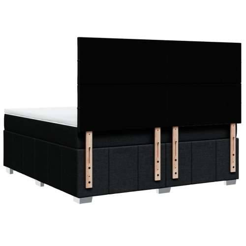 Krevet s oprugama i madracem crni 180x200 cm od tkanine - Crna 180 x 200 cm Blok s kvadratima Cijena