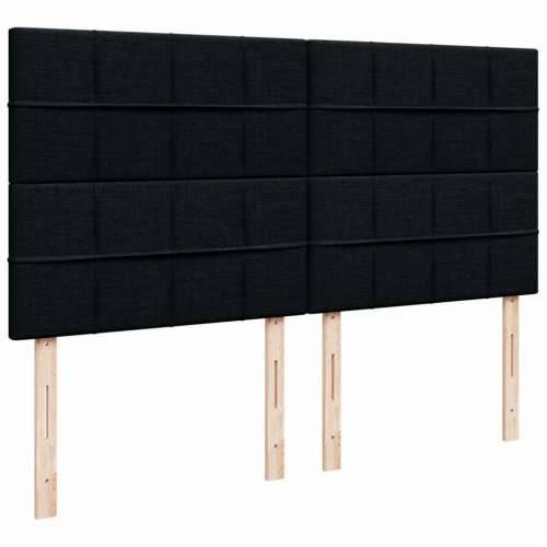 Krevet s oprugama i madracem crni 180x200 cm od tkanine - Crna 180 x 200 cm Blok s kvadratima Cijena