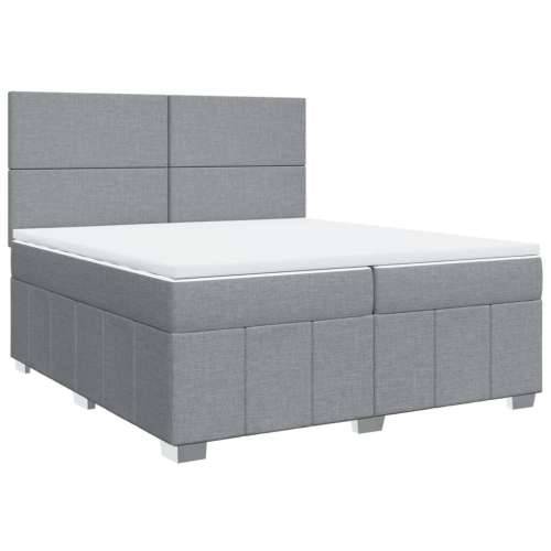 Krevet s oprugama i madracem svjetlosivi 200 x 200cm od tkanine - Svjetlosiva 200 x 200 cm Gladak dizajn Cijena