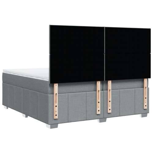 Krevet s oprugama i madracem svjetlosivi 200 x 200cm od tkanine - Svjetlosiva 200 x 200 cm Gladak dizajn Cijena