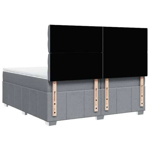 Krevet s oprugama i madracem svjetlosivi 200 x 200cm od tkanine - Svjetlosiva 200 x 200 cm Dizajn s gumbima Cijena