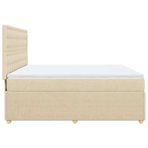 Krevet s oprugama i madracem krem 180x200 cm od tkanine - Krema 180 x 200 cm gumbi Cijena