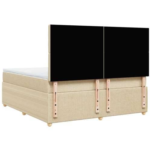 Krevet s oprugama i madracem krem 180x200 cm od tkanine - Krema 180 x 200 cm gumbi Cijena